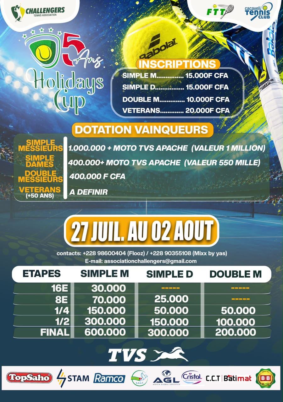 Affiche des inscriptions - Holidays Cup